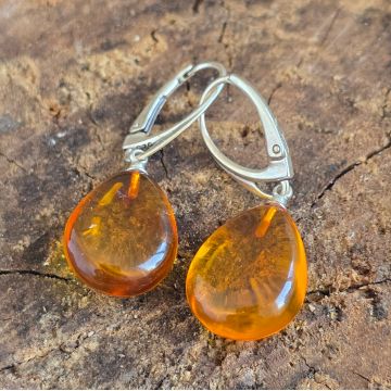 Cercei argint cu chihlimbar Amber34