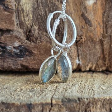 Cercei argint labradorit | Marquise
