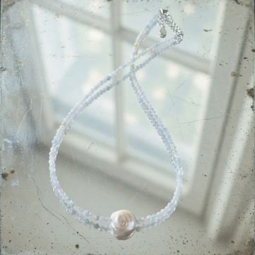 Colier acvamarin și beril Clara #167