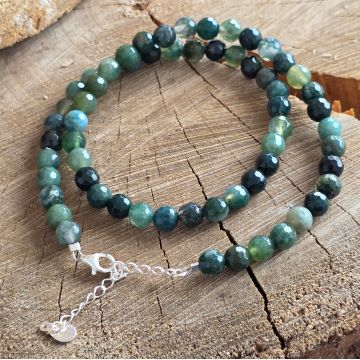 Colier agat padure Wood #137