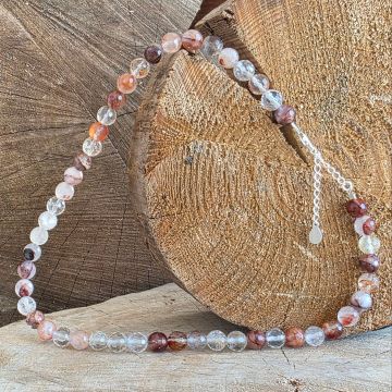 Colier cuart rosu hematoid Fire #220