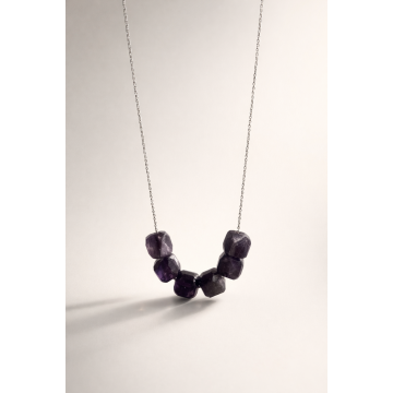 Colier din argint 925 cu ametist | Noctis - Default Title