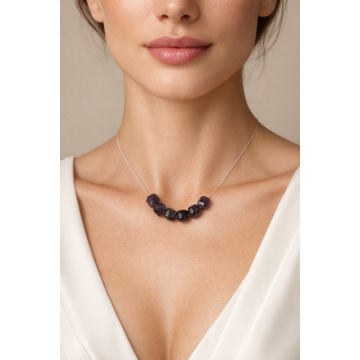 Colier din argint 925 cu ametist | Noctis - Default Title