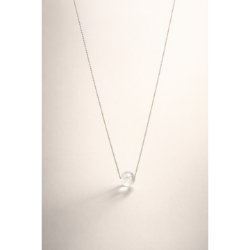 Colier din argint 925 cu cristal de stâncǎ | Aqua - Default Title