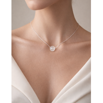 Colier din argint 925 cu cristal de stâncǎ | Aqua - Default Title