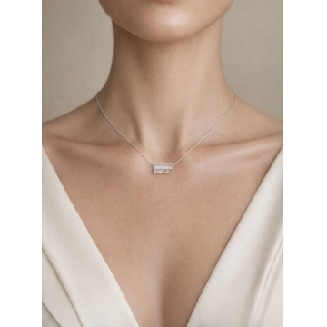 Colier din argint 925 cu cristal de stâncǎ | Minima - Default Title