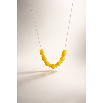 Colier din argint 925 cu jad galben | Flava - Default Title