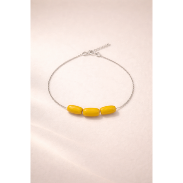 Colier din argint 925 cu jad galben | Lumen - Default Title