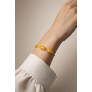 Colier din argint 925 cu jad galben | Lumen - Default Title