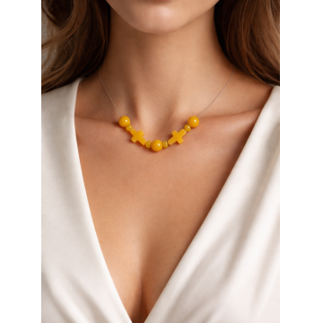 Colier din argint 925 cu  jad |  Lutea - Default Title