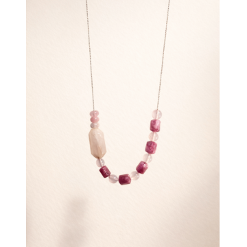 Colier din argint 925 cu jad si cuarț | Petali di Mare - Default Title