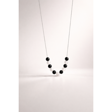 Colier din argint 925 cu onix şi jad | Aequus - Default Title
