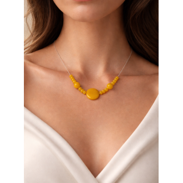 Colier din argint 925 cu onix şi jad | Mitra - Default Title