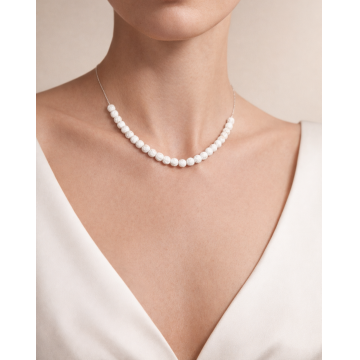 Colier din argint 925 cu pietre din lavǎ | Materia - Default Title