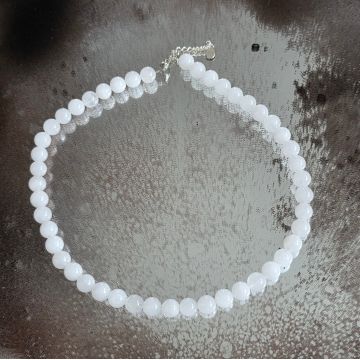 Colier jad alb Purity #157