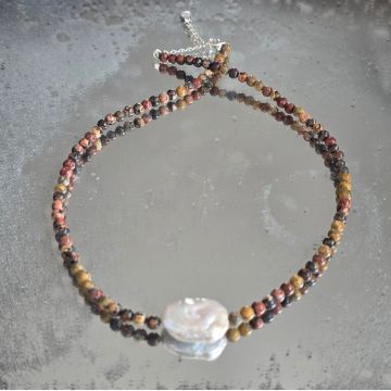 Colier jasp leopard Earth #138