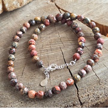 Colier jasp leopard Earth #139