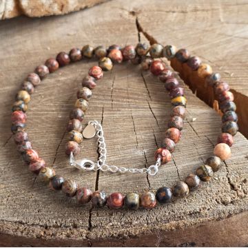 Colier jasp leopard Earth #140