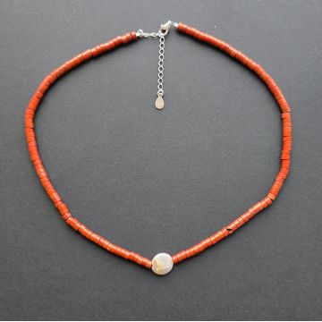 Colier jasp rosu Strength #144