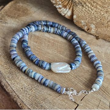 Colier lapis lazuli Wave #132