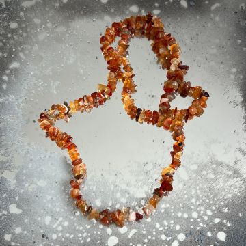 Colier lung chipsuri carneol