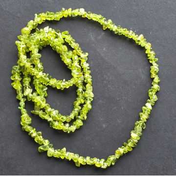 Colier lung chipsuri peridot