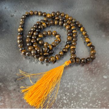 Colier Mala din ochi de tigru – 108 mărgele naturale