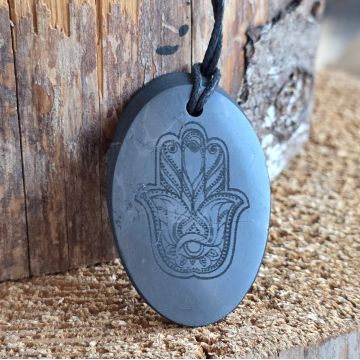 Colier pandantiv shungit | Mâna Fatimei