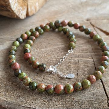 Colier unakit fațetat Terra #190