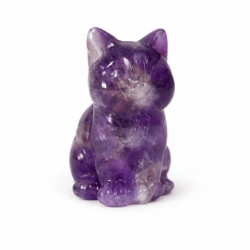Figurina Pisica din Ametist ,   Protectie Spirituala, Intuitie si Liniste Interioara