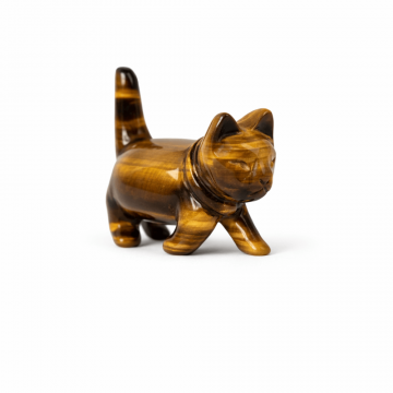 Figurina Pisica din Ochi de Tigru ,   Curaj, Protectie si Claritate Interioara