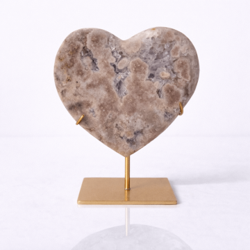 Geoda Inima din Agat cu Ametist Roz ,   obiect decorativ cu simbolistica blanda 0.6 kg