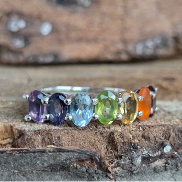 Inel argint 8 pietre semipretioase | 7 Chakre