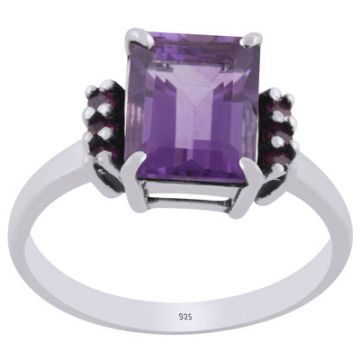 Inel argint ametist, rubin | DUO