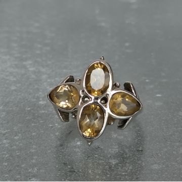 Inel argint citrin | FLOWER