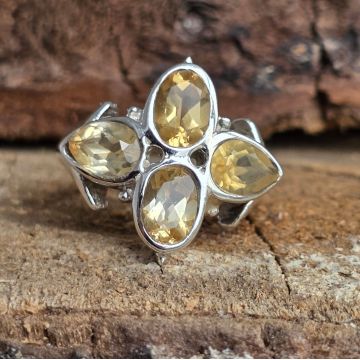 Inel argint citrin | FLOWER