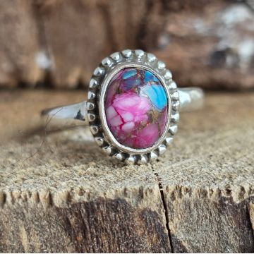 Inel argint pink oyster | Model 1