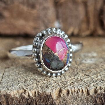 Inel argint pink oyster | Model 3