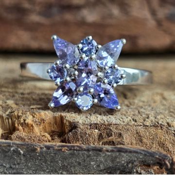 Inel argint tanzanit | FLOWER