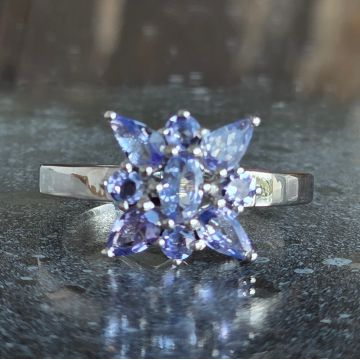 Inel argint tanzanit | FLOWER