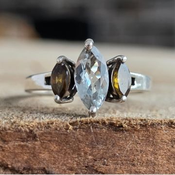 Inel argint topaz, cuart | TRIO