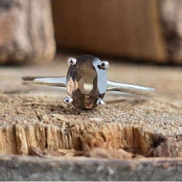 Inel argint topaz fumuriu | CELESTE