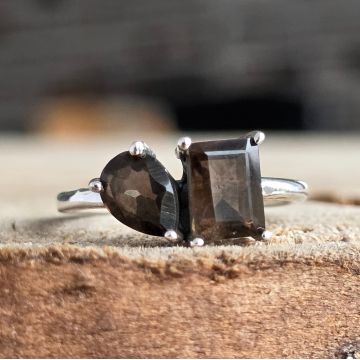 Inel argint topaz fumuriu | DUO