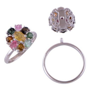 Inel argint turmalina mix | FLOWER 1