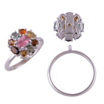 Inel argint turmalina mix | FLOWER