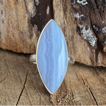 Inel calcedonie blue lace din argint | Model 1