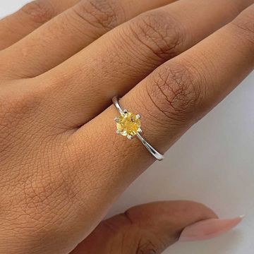 Inel citrin din argint | Sun