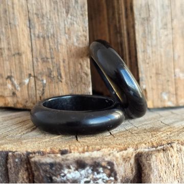Inel piatra obsidian | Circle