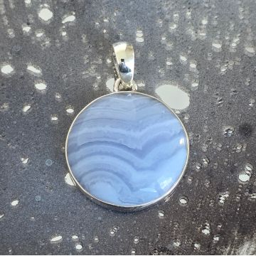 Pandantiv calcedonie blue lace din argint | Model 1