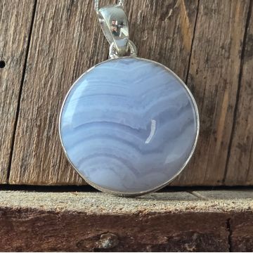 Pandantiv calcedonie blue lace din argint | Model 1